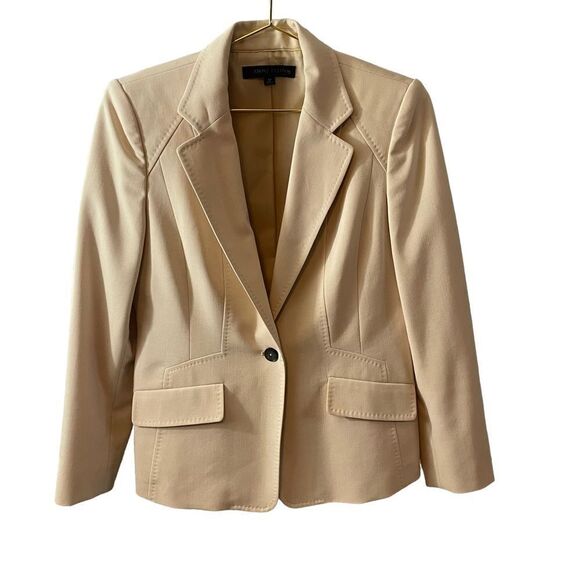 Anne Klien Cream Single Button Blazer Size 8P - Picture 1 of 13